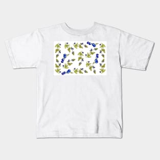 Blueberries Stem Leaves Kids T-Shirt